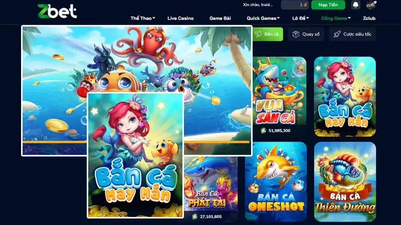 Bắn cá đổi thưởng may mắn gameplay hay ho